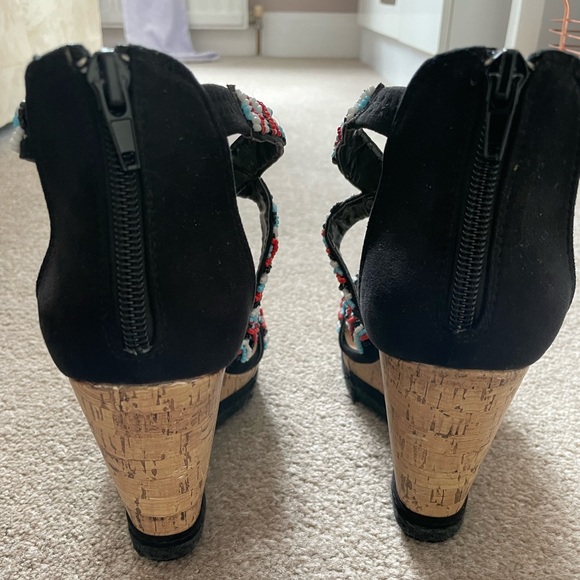 New Look black wedges size UK 4 - Picture 2 of 6